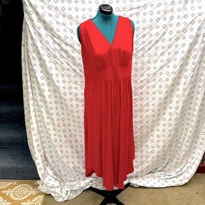London Times Red Maxi hi lo Jersey Dress